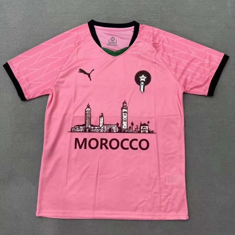 Thailand Quality(AAA) 2025 Morocco Pink Soccer Jersey