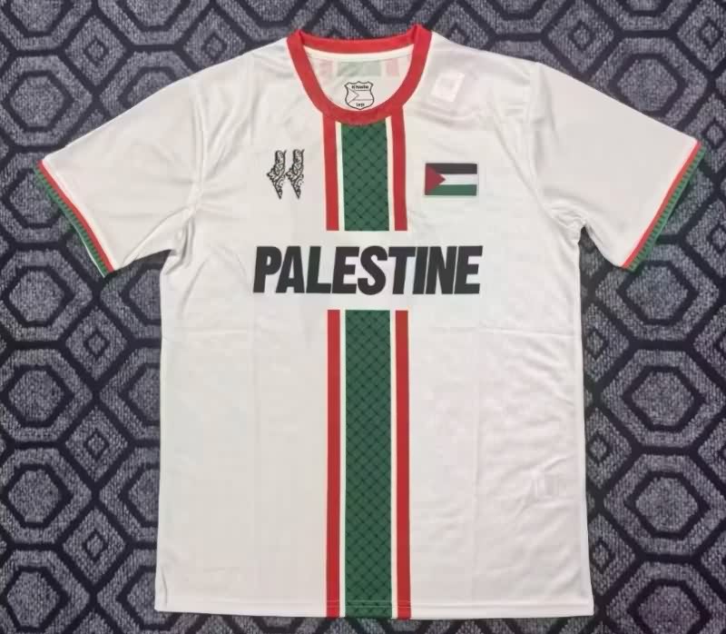 Thailand Quality(AAA) 2025 Palestine White Soccer Jersey
