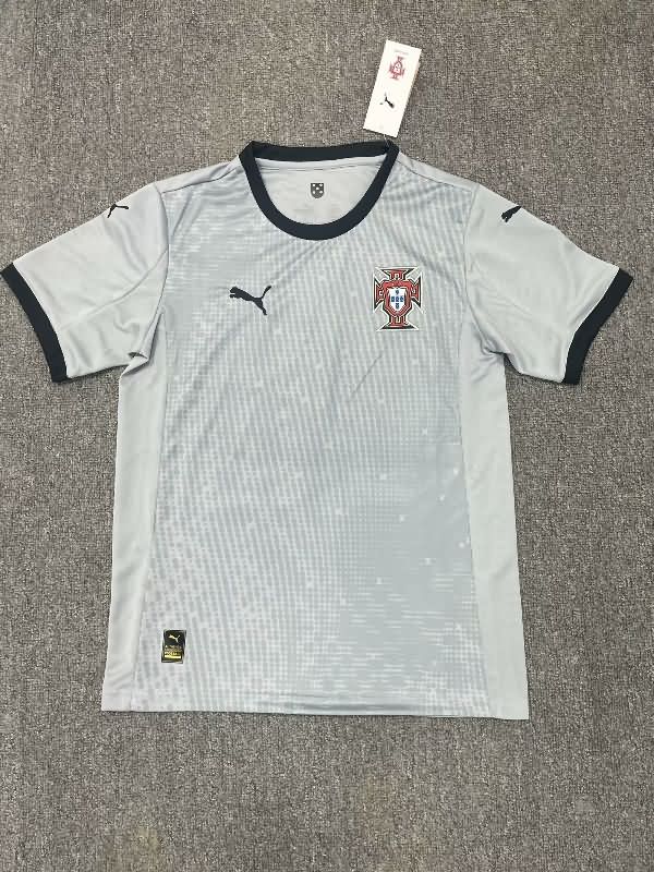 Thailand Quality(AAA) 2025 Portugal Goalkeeper Grey Soccer Jersey