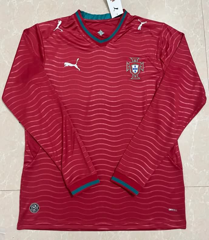 Thailand Quality(AAA) 2026 Portugal World Cup Home Long Sleeve Soccer Jersey