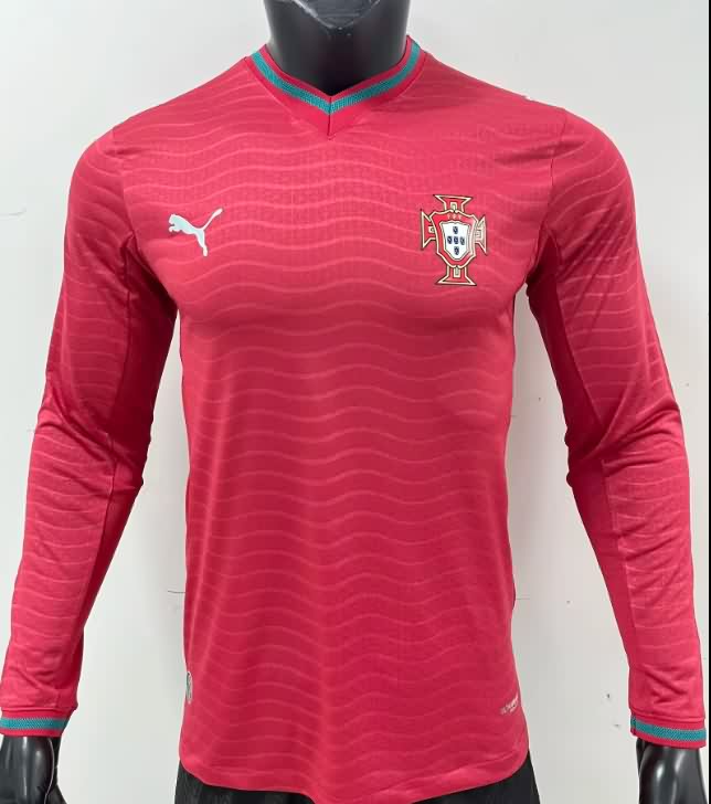 Thailand Quality(AAA) 2026 Portugal World Cup Home Long Sleeve Soccer Jersey (Player)