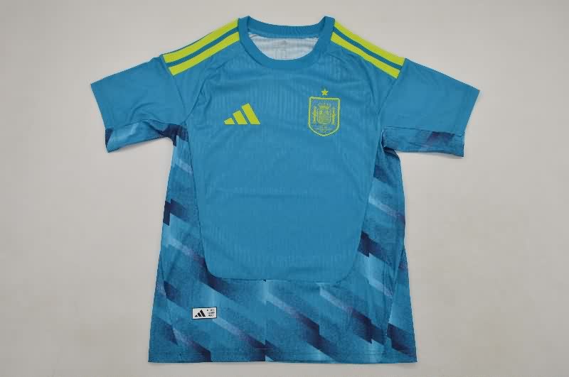 Thailand Quality(AAA) 2026 Spain World Cup Goalkeeper Blue Soccer Jersey (Player)