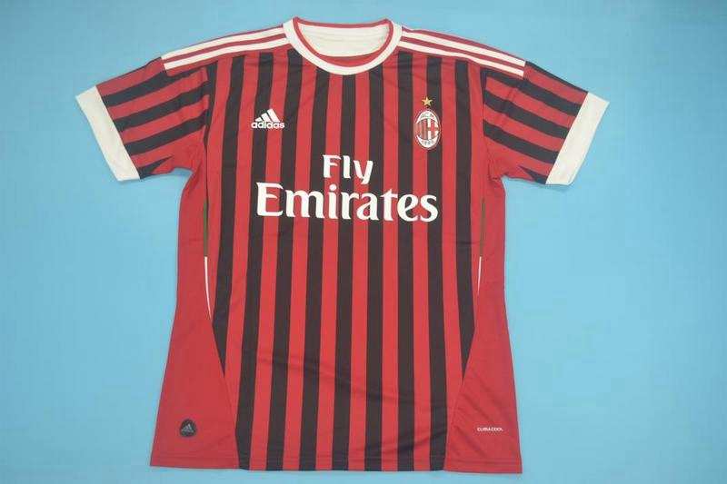 Thailand Quality(AAA) 2011/12 AC Milan Home Retro Soccer Jersey