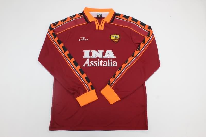 Thailand Quality(AAA) 1998/99 AS Roma Home Long Sleeve Retro Soccer Jersey