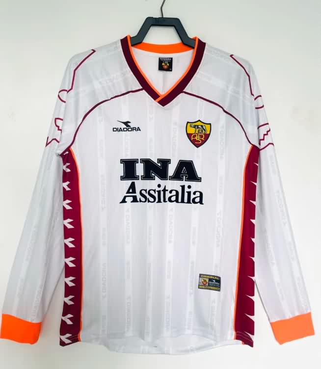 Thailand Quality(AAA) 1999/00 AS Roma Away Retro Long Sleeve Soccer Jersey