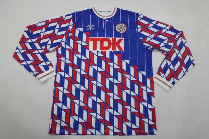 Thailand Quality(AAA) 1989/90 Ajax Away Long Sleeve Retro Soccer Jersey