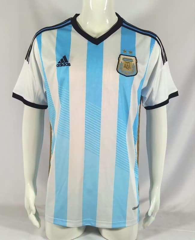 Thailand Quality(AAA) 2014 Argentina Home Retro Soccer Jersey