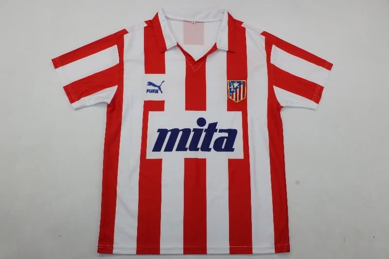 Thailand Quality(AAA) 1987/89 Atletico Madrid Home Retro Soccer Jersey