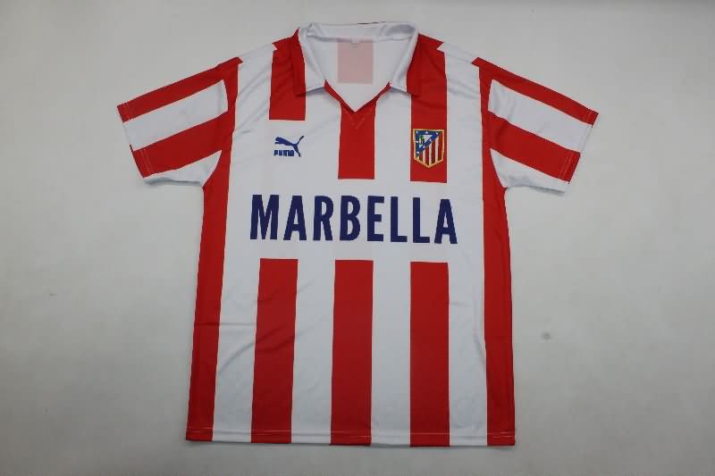 Thailand Quality(AAA) 1991/92 Atletico Madrid Home Retro Soccer Jersey