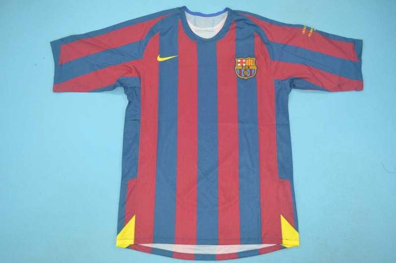 Thailand Quality(AAA) 2005/06 Barcelona Home UCL Retro Soccer Jersey