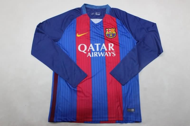 Thailand Quality(AAA) 2017/18 Barcelona Home Long Sleeve Retro Soccer Jersey