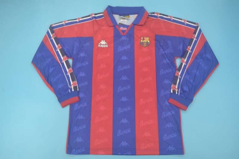 Thailand Quality(AAA) 1995/97 Barcelona Home Retro Soccer Jersey(L/S)