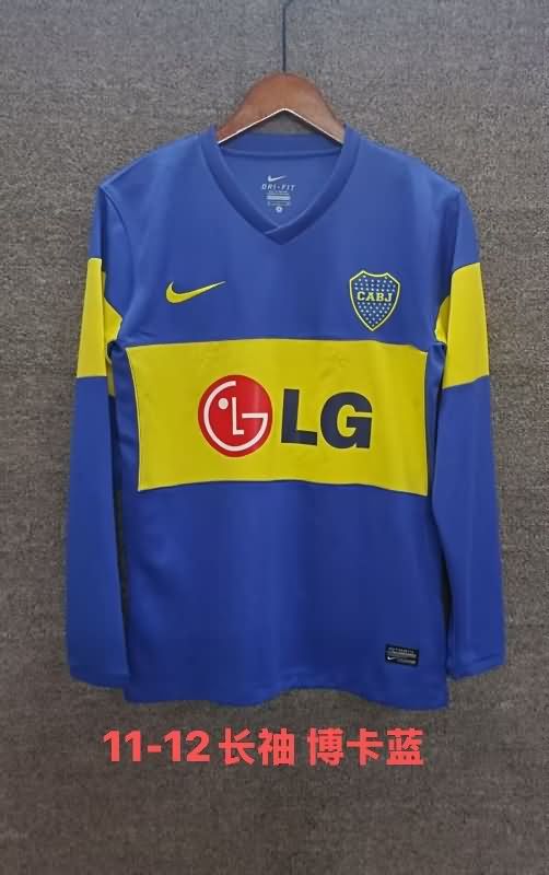Thailand Quality(AAA) 2011/12 Boca Juniors Home Long Sleeve Retro Soccer Jersey