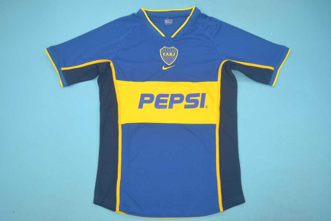 Thailand Quality(AAA) 2002 Boca Juniors Home Retro Soccer Jersey