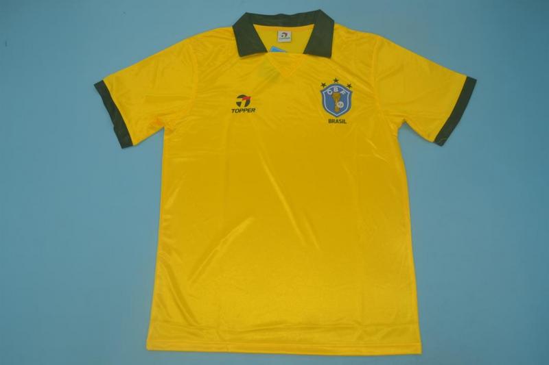 Thailand Quality(AAA) 1988 Brazil Home Retro Soccer Jersey