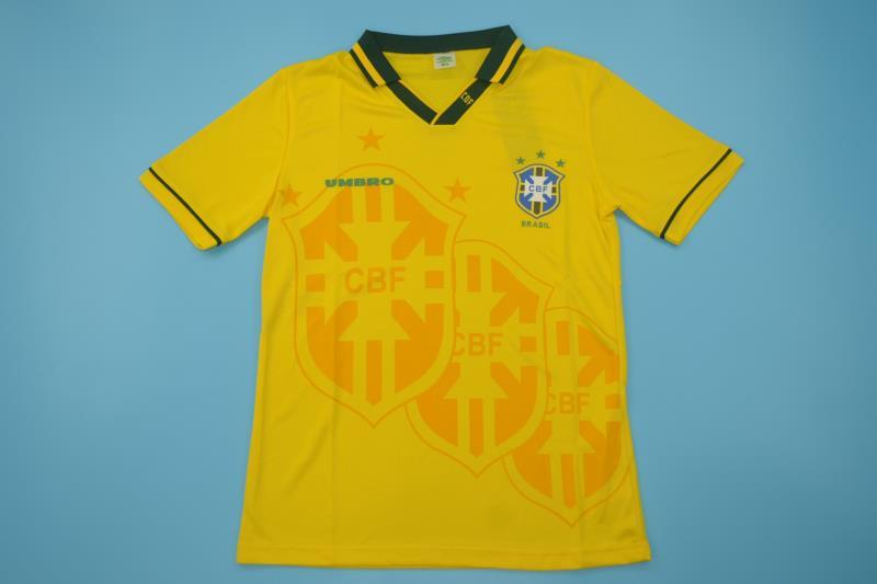 Thailand Quality(AAA) 1994 Brazil Retro Home Soccer Jersey