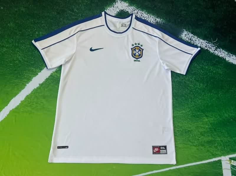 Thailand Quality(AAA) 1998 Brazil Goalkeeper White Retro Soccer Jersey