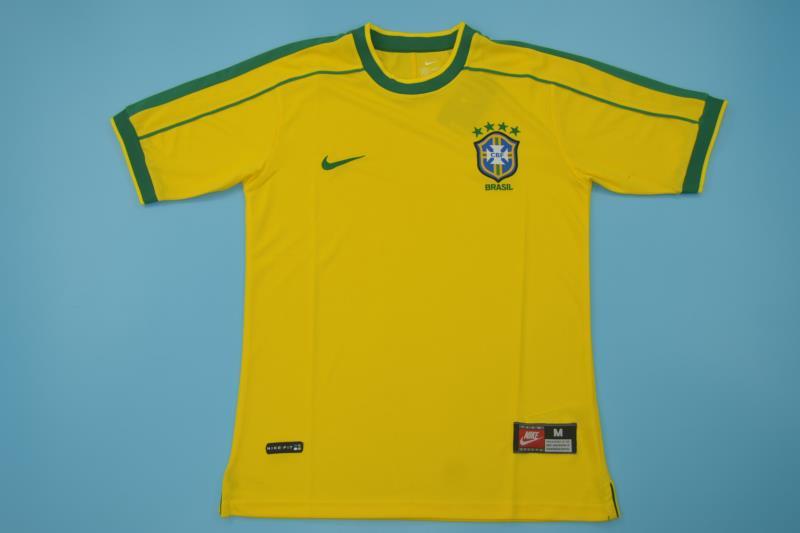 Thailand Quality(AAA) 1998 Brazil Home Retro Soccer Jersey