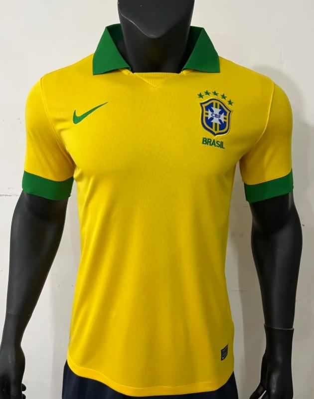 Thailand Quality(AAA) 2013 Brazil Home Retro Soccer Jersey