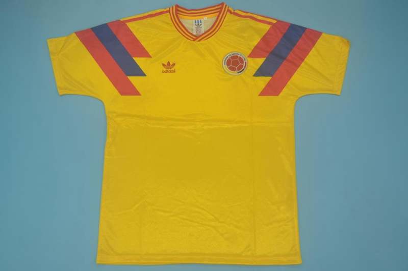 Thailand Quality(AAA) 1990 Colombia Home Retro Soccer Jersey