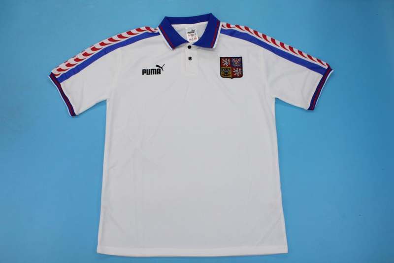 Thailand Quality(AAA) 1996 Czech Away Retro Soccer Jersey