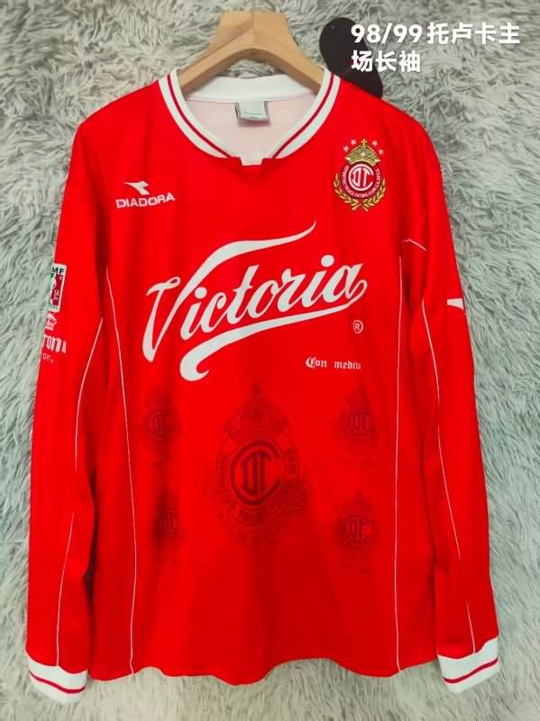 Thailand Quality(AAA) 1998/99 Deportivo Toluca Home Retro Long Sleeve Soccer Jersey