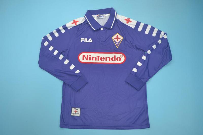 Thailand Quality(AAA) 1998/99 Fiorentina Home Retro Soccer Jersey(L/S)