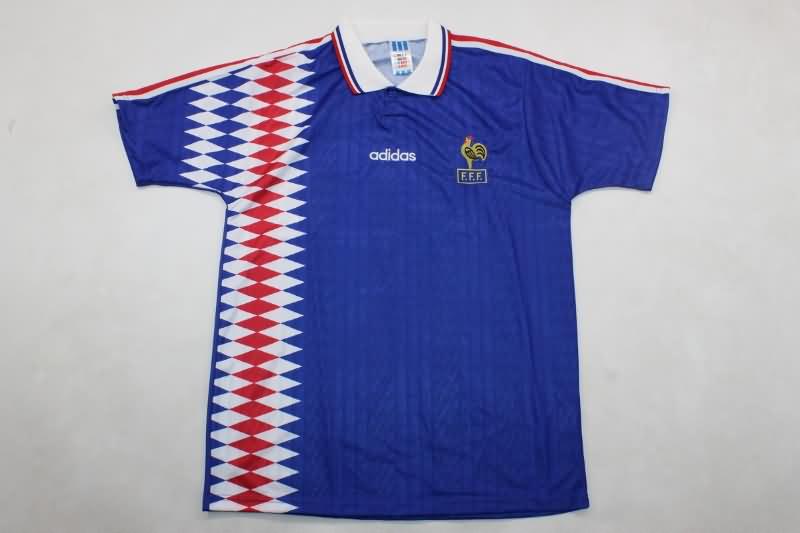 Thailand Quality(AAA) 1994 France Home Retro Soccer Jersey