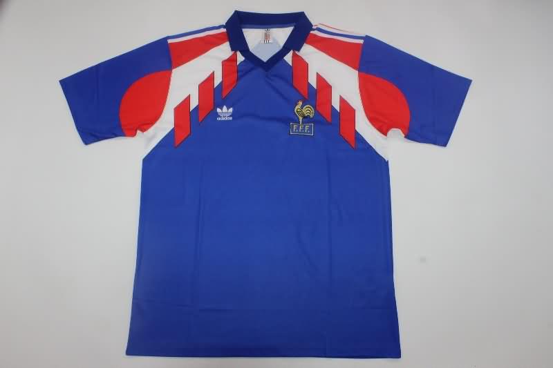 Thailand Quality(AAA) 1990/92 France Home Retro Soccer Jersey