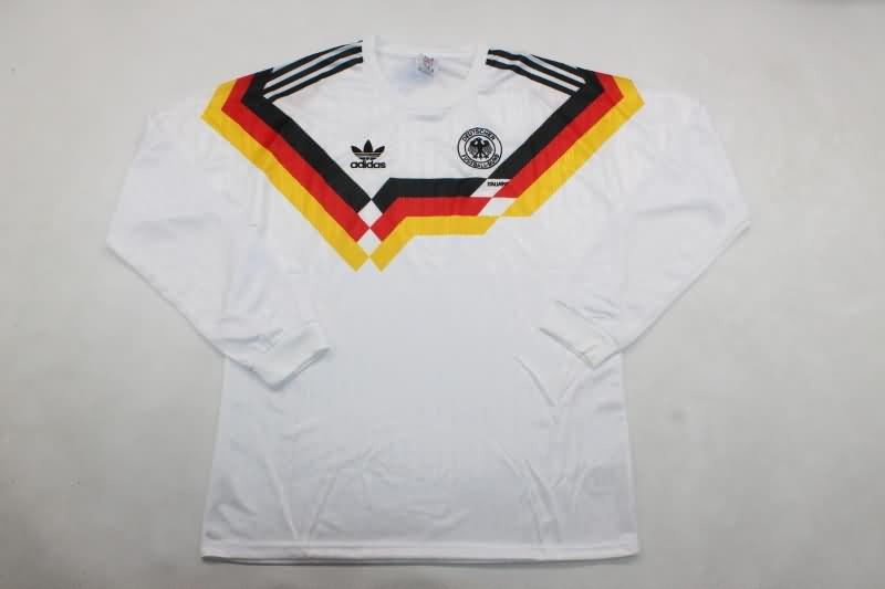 Thailand Quality(AAA) 1990 Germany EURO Home Long Sleeve Retro Soccer Jersey