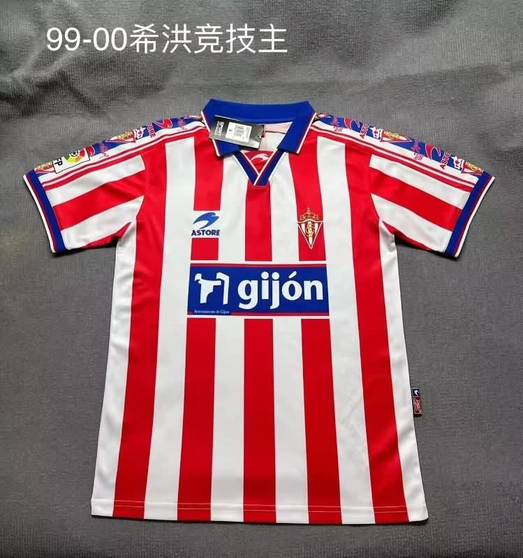 Thailand Quality(AAA) 1999/00 Gijon Home Retro Soccer Jersey