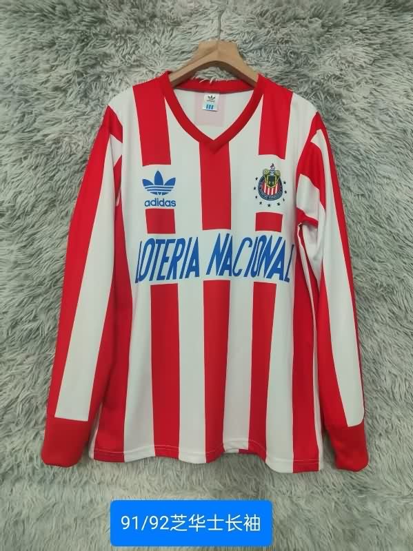 Thailand Quality(AAA) 1991/92 Guadalajara Home Retro Long Sleeve Soccer Jersey