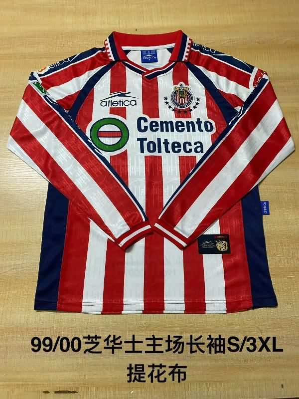 Thailand Quality(AAA) 1999/00 Guadalajara Home Retro Long Sleeve Soccer Jersey
