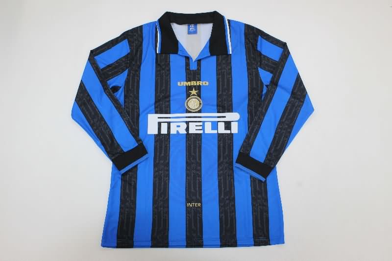 Thailand Quality(AAA) 1996/97 Inter Milan Home Long Sleeve Retro Soccer Jersey
