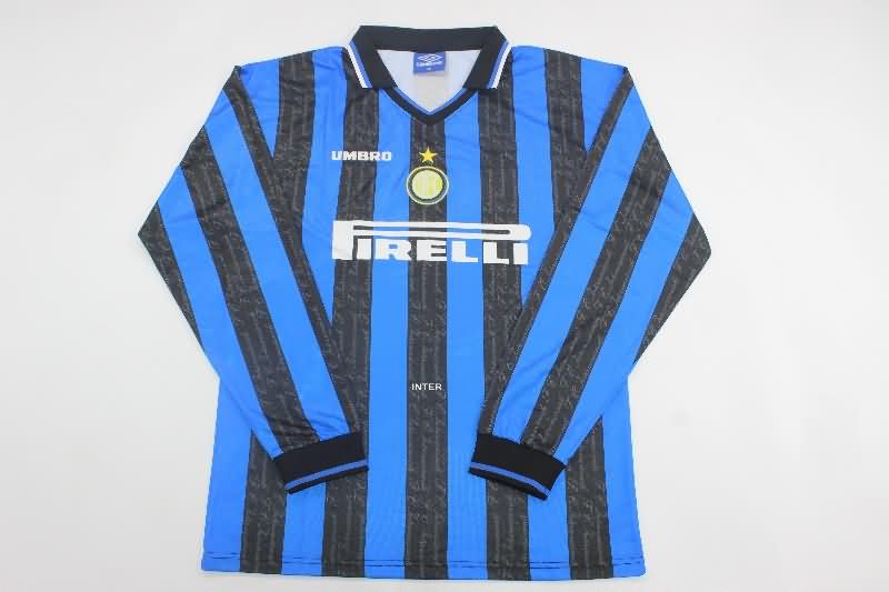 Thailand Quality(AAA) 1997/98 Inter Milan Home Long Sleeve Retro Soccer Jersey