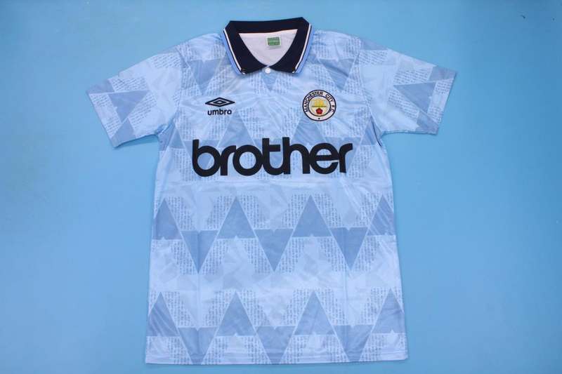 Thailand Quality(AAA) 1988/90 Manchester City Home Retro Soccer Jersey