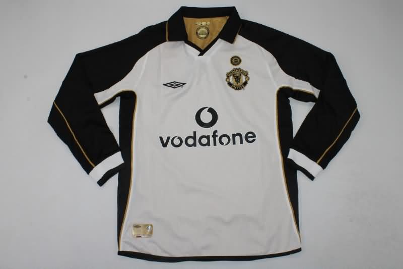 Thailand Quality(AAA) 01/02 Manchester United Away Reversible Long Slevee Retro Soccer Jersey