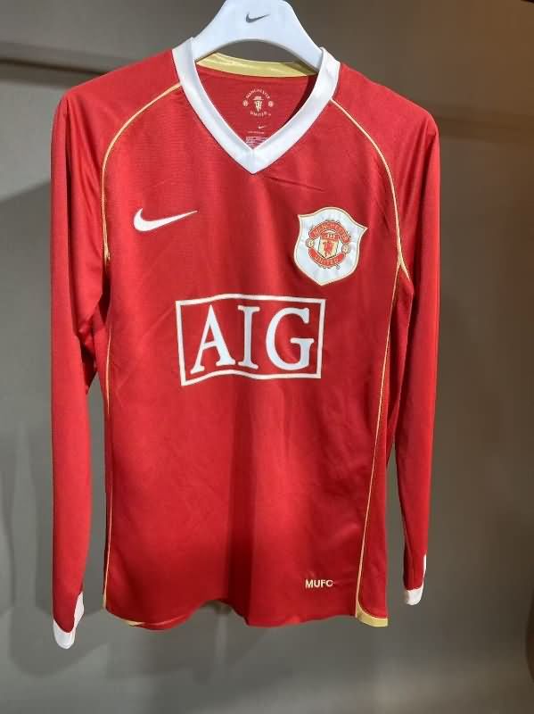 Thailand Quality(AAA) 2006/07 Manchester United Home Long Retro Soccer Jersey(Player)