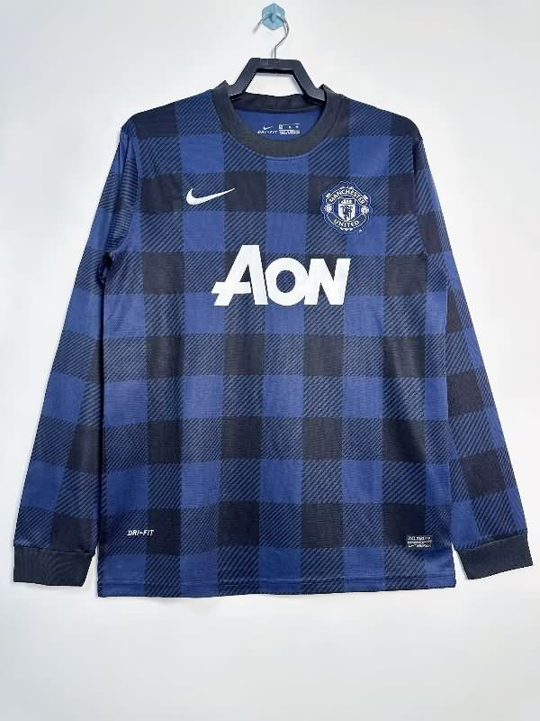 Thailand Quality(AAA) 2013/14 Manchester United Away Retro Long Sleeve Soccer Jersey
