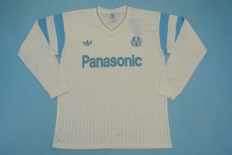 Thailand Quality(AAA) 1990/91 Marseilles Home Retro Soccer Jersey(L/S)