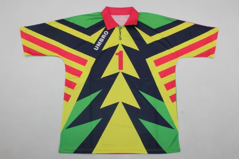 Thailand Quality(AAA) 1994 Mexico Goalkeeper Colorful Retro Soccer Jersey