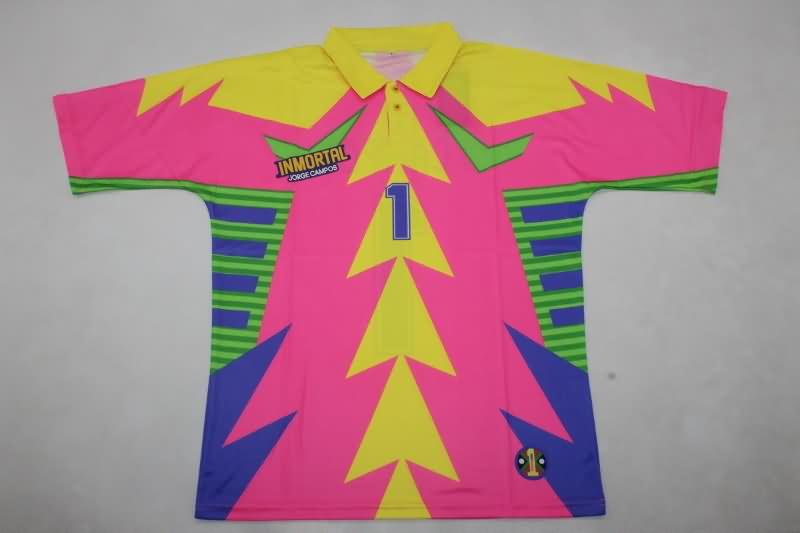 Thailand Quality(AAA) 1998 Mexico Goalkeeper Pink Retro Soccer Jersey