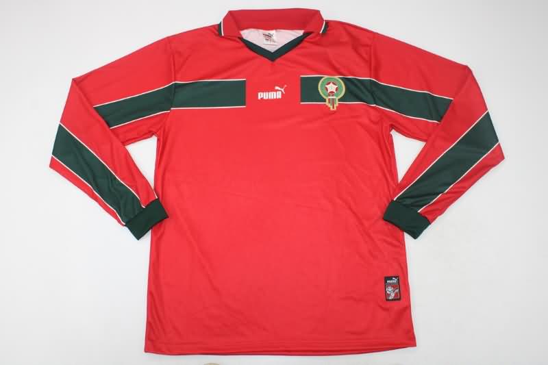 Thailand Quality(AAA) 1998 Morocco Home Long Sleeve Retro Soccer Jersey