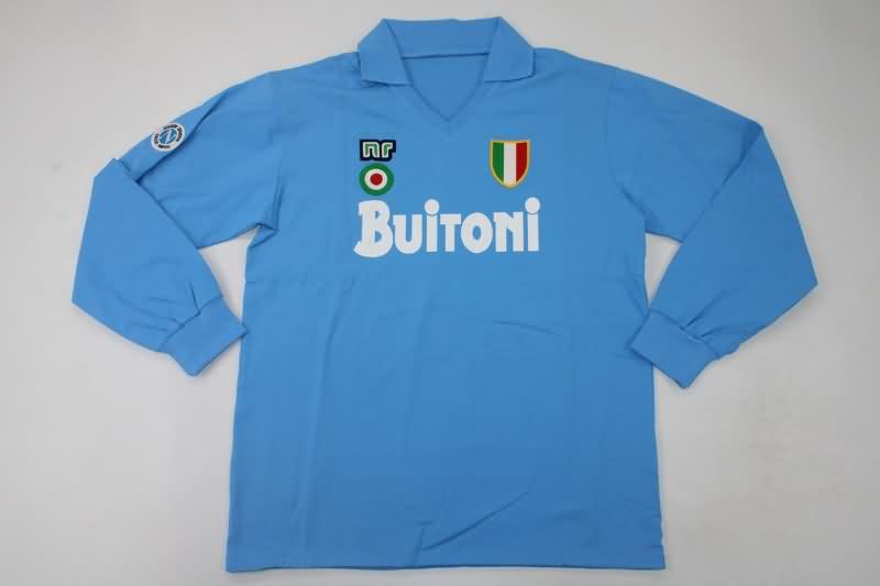 Thailand Quality(AAA) 1987/88 Napoli Home Long Sleeve Retro Soccer Jersey