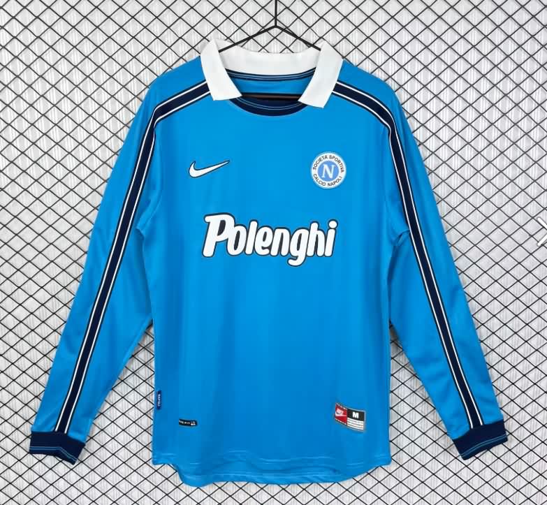 Thailand Quality(AAA) 1998/99 Napoli Home Retro Long Sleeve Soccer Jersey