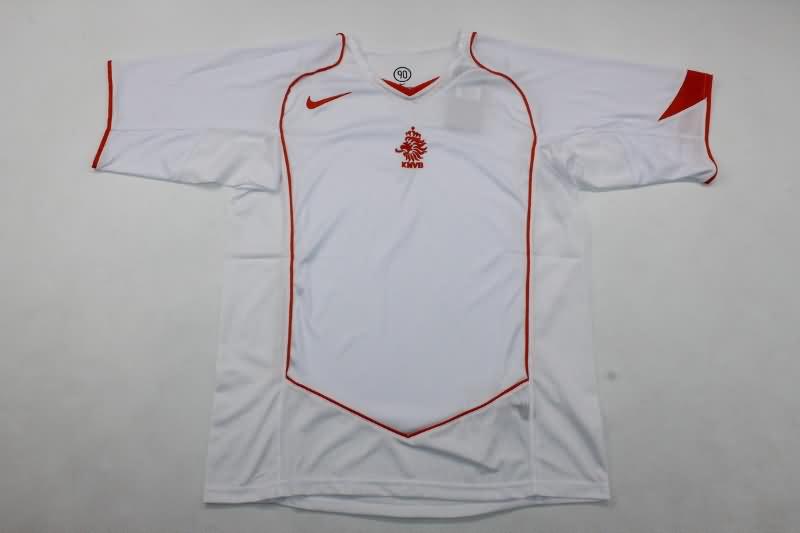 Thailand Quality(AAA) 2004 Netherlands Away Retro Soccer Jersey