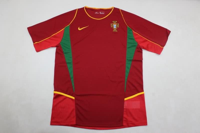 Thailand Quality(AAA) 2002 Portugal Home Retro Soccer Jersey