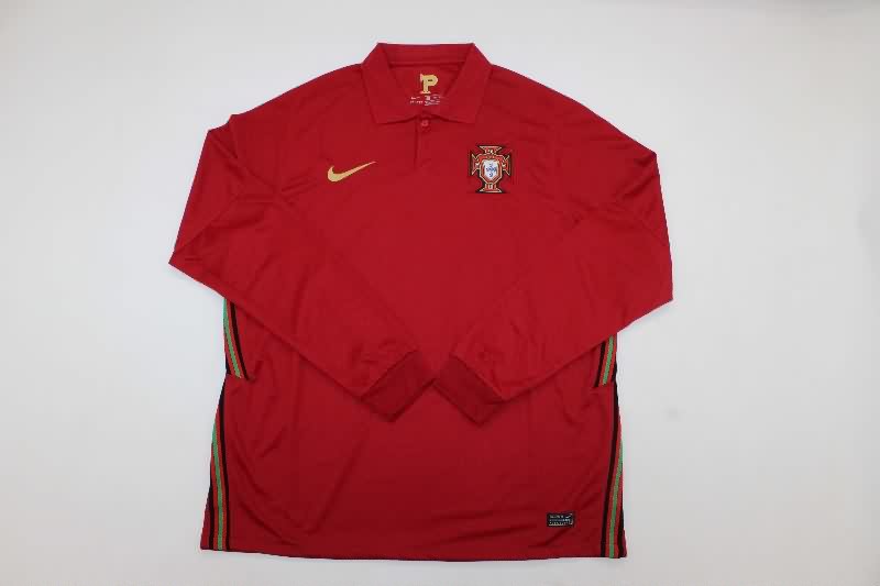 Thailand Quality(AAA) 2020 Portugal Home Long Sleeve Retro Soccer Jersey