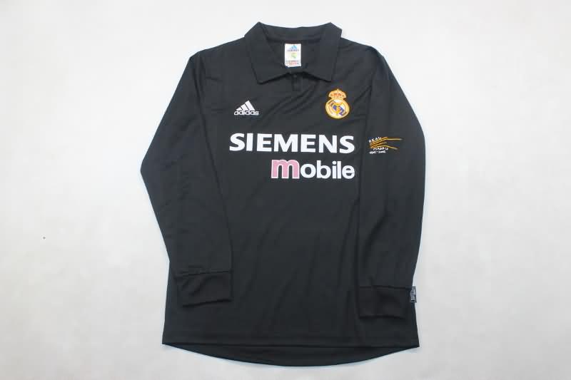Thailand Quality(AAA) 2002/03 Real Madrid Away Long Sleeve Retro Soccer Jersey