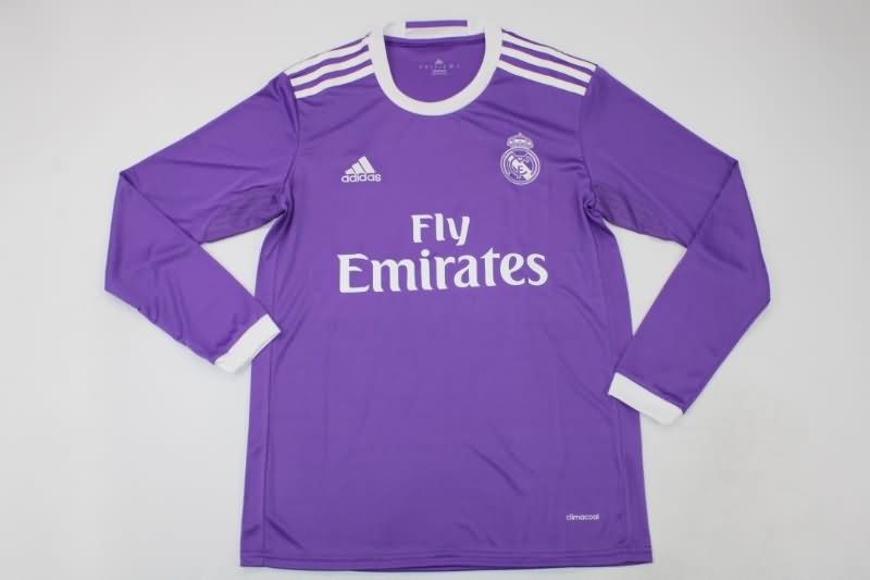 Thailand Quality(AAA) 2016/17 Real Madrid Away Retro Jersey(L/S )